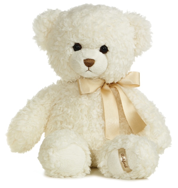 cream teddy bear throw