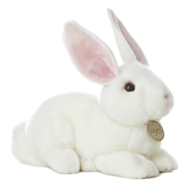 Realistic Stuffed White Rabbit 10 Inch Plush Animal by Aurora